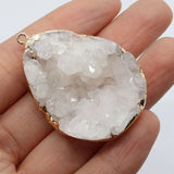 Druzy Stone Pendants Plated Edge Drusy Crystal Cluster Jewelry Necklace Charms