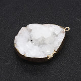 Druzy Stone Pendants Plated Edge Drusy Crystal Cluster Jewelry Necklace Charms