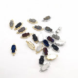 Druzy Agat Hamsa Double Buckle Pendant for Jewelry Making 1PCS