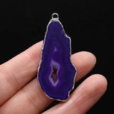 Druzy Stone Pendant Charms Silver Plated Agates DIY Jewelry Necklace
