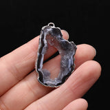 Druzy Stone Pendant Charms Silver Plated Agates DIY Jewelry Necklace