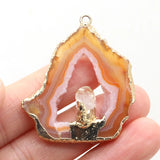 Golden Agate Stone Pendant for DIY Jewelry 27x40mm