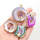 Golden Agate Stone Pendant for DIY Jewelry 27x40mm