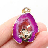 Golden Agate Stone Pendant for DIY Jewelry 27x40mm