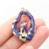 Golden Agate Stone Pendant for DIY Jewelry 27x40mm