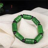 Green Jadeite Longevity Bracelet Charms Retro Fine Jewelry