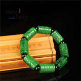 Green Jadeite Longevity Bracelet Charms Retro Fine Jewelry