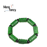 Green Jadeite Longevity Bracelet Charms Retro Fine Jewelry