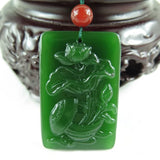 Green Stone Flower Pendant Necklace Lucky Jewelry
