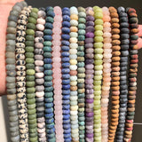 Matte Amethysts Agates Amazonite Rondelle Loose Beads Bracelet Necklace