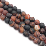 Dark Brown Coffee Red Stripe Agates Loose Bead for DIY Jewelry Making