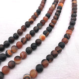 Dark Brown Coffee Red Stripe Agates Loose Bead for DIY Jewelry Making
