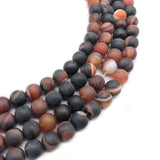 Dark Brown Coffee Red Stripe Agates Loose Bead for DIY Jewelry Making
