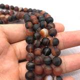 Dark Brown Coffee Red Stripe Agates Loose Bead for DIY Jewelry Making