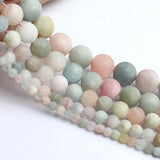 Matte Morganite Round Loose Beads For Jewelry Making 15inch