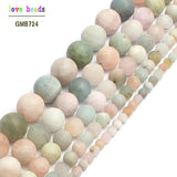 Matte Morganite Round Loose Beads For Jewelry Making 15inch