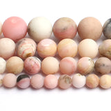 Matte Pink Opal Stone Round Beads 15in 6/8/10/12mm