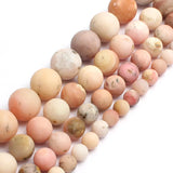 Matte Pink Opal Stone Round Beads 15in 6/8/10/12mm