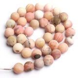Matte Pink Opal Stone Round Beads 15in 6/8/10/12mm
