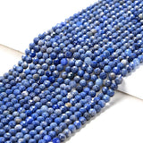 Dumortierite Gemstone Micro Faceted Round Beads 15 inch Strand
