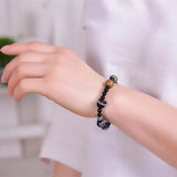 Natural Duobao Crystal Bracelet Sodalite Unakite Stone