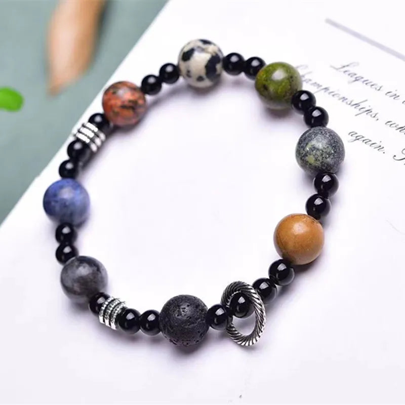 Natural Duobao Crystal Bracelet Sodalite Unakite Stone