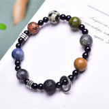 Natural Duobao Crystal Bracelet Sodalite Unakite Stone