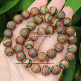 Natural Dzi Agate WaterWave Round Beads for DIY Jewelry Making