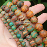 Natural Dzi Agate WaterWave Round Beads for DIY Jewelry Making