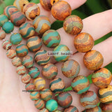 Natural Dzi Agate WaterWave Round Beads for DIY Jewelry Making
