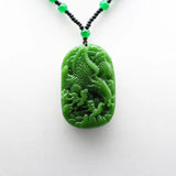 Natural Eagle Green Jade Pendant Necklace Bead Chinese Hand-Carved Charm Jewelry