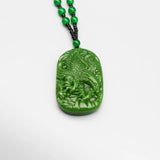Natural Eagle Green Jade Pendant Necklace Bead Chinese Hand-Carved Charm Jewelry