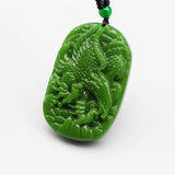 Natural Eagle Green Jade Pendant Necklace Bead Chinese Hand-Carved Charm Jewelry