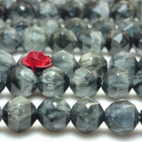 Natural Eagle's Eye Diamond Faceted Round Beads Loose Gemstones Bracelet
