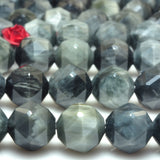 Natural Eagle's Eye Diamond Faceted Round Beads Loose Gemstones Bracelet