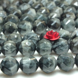 Natural Eagle's Eye Diamond Faceted Round Beads Loose Gemstones Bracelet