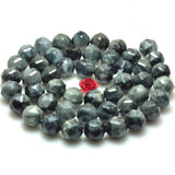Natural Eagle's Eye Diamond Faceted Round Beads Loose Gemstones Bracelet