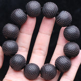 Men's Ebony Wooden Bead Bracelet Buddha Beads Carved Good Luck Stretch