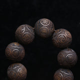 Natural Ebony Bead Bracelet Lucky 20mm Buddhist Meditation Rosary