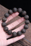 Natural Ebony Bead Bracelet, Fragrant Wood Rosary, Charm, Lucky Beads 15mm