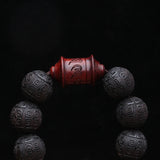 Natural Ebony Bracelet, 15mm Auspicious Cloud Beads