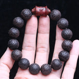 Natural Ebony Bracelet, 15mm Auspicious Cloud Beads