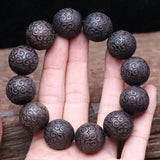 Natural Ebony Bracelet with Key and Auspicious Cloud Beads