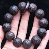 Natural Ebony Bracelet with Key and Auspicious Cloud Beads