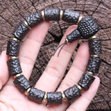 Men's Natural Ebony Wood Bead Bracelet Charm Jewelry Gift
