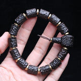 Men's Natural Ebony Wood Bead Bracelet Charm Jewelry Gift