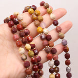 Natural Egg Yolk Stone Beaded Faceted Round Shape Beads 8mm