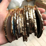 Colorful Agate Necklace Natural Electroplating Jewelry