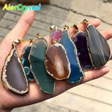 Colorful Agate Necklace Natural Electroplating Jewelry