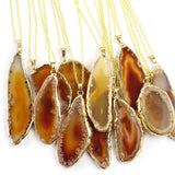Colorful Agate Necklace Natural Electroplating Jewelry
